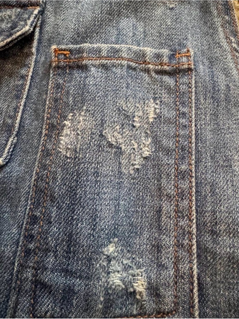 Hidden Jeans Girls Blue Distressed Denim Bib Overall Jumpsuit Button Pockets Sm - Picture 12 of 15